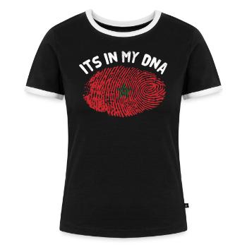 Marokko - Frauen Kontrast-T-Shirt - Schwarz/Weiß - Vorne - Selfina (174cm)