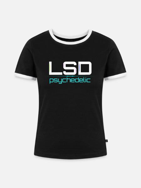 lsd psychedelic - Frauen Kontrast-T-Shirt - Schwarz/Weiß