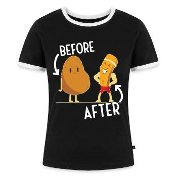 Fitnessstudio Sport Motivation Geschenk - Frauen Kontrast-T-Shirt - Schwarz/Weiß - Vorne - Selfina (174cm)