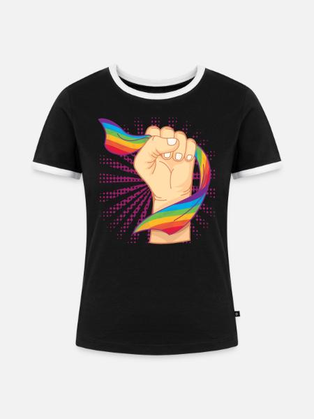 LGBT - Frauen Kontrast-T-Shirt - Schwarz/Weiß