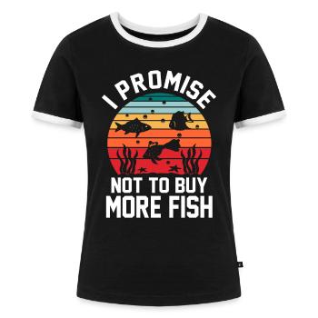 Aquarium - Frauen Kontrast-T-Shirt - Schwarz/Weiß - Vorne - Selfina (174cm)