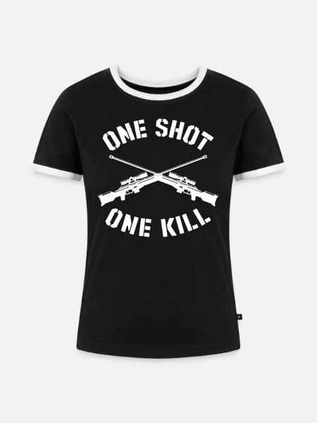 Sniper - Frauen Kontrast-T-Shirt - Schwarz/Weiß