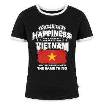 Vietnam - Frauen Kontrast-T-Shirt - Schwarz/Weiß - Vorne - Selfina (174cm)