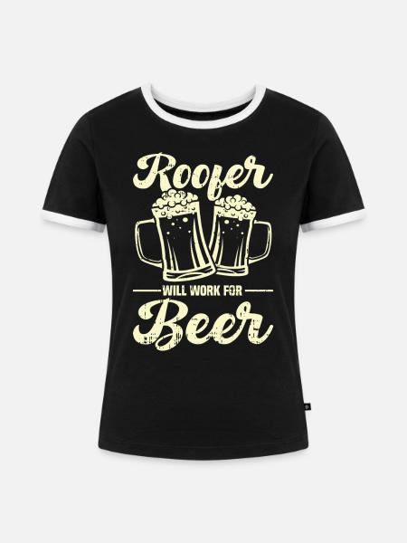 Bauarbeiter Dachdecker Geschenkidee - Frauen Kontrast-T-Shirt - Schwarz/Weiß