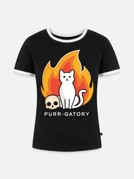 Schnurr-Gatory - Frauen Kontrast-T-Shirt - Schwarz/Weiß