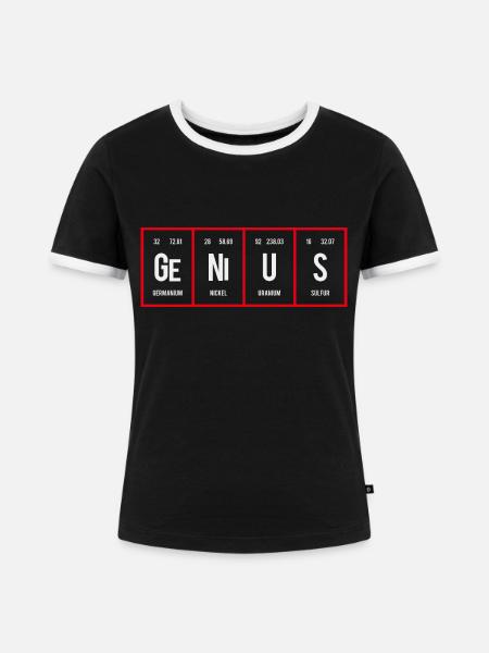 Genius - Periodensystem der Elemente - Frauen Kontrast-T-Shirt - Schwarz/Weiß