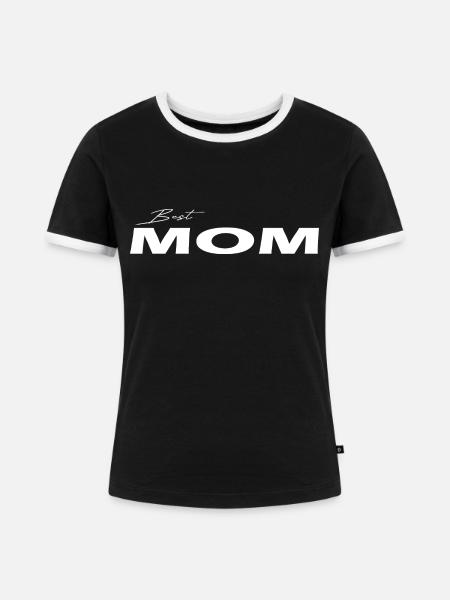Best Mom white - Frauen Kontrast-T-Shirt - Schwarz/Weiß