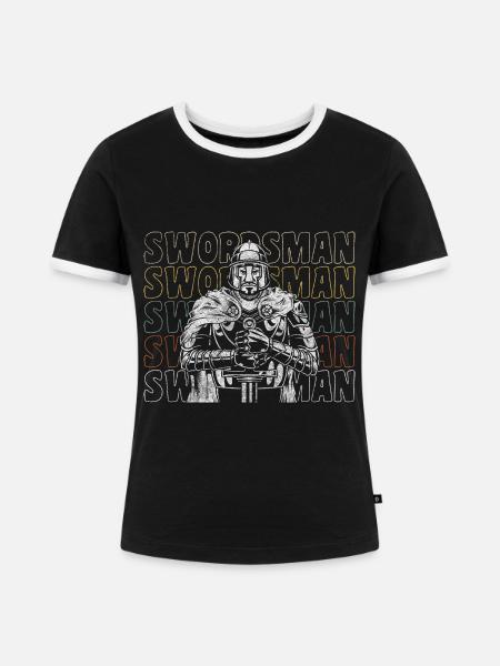 Schwert Krieger Schwerter - Frauen Kontrast-T-Shirt - Schwarz/Weiß