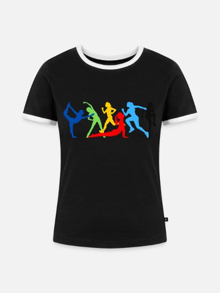 Der Kult um den Körper - Frauen Kontrast-T-Shirt - Schwarz/Weiß