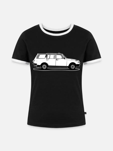 Wartburg 2 - Frauen Kontrast-T-Shirt - Schwarz/Weiß