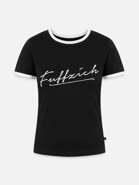 Fuffzich - Farbwechsel möglich - Frauen Kontrast-T-Shirt - Schwarz/Weiß