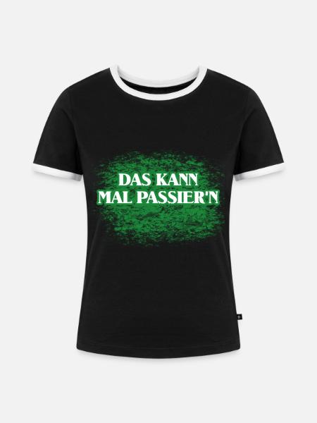 Shit happens Spruch - Frauen Kontrast-T-Shirt - Schwarz/Weiß