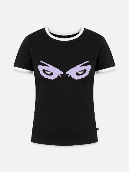 augen - Frauen Kontrast-T-Shirt - Schwarz/Weiß