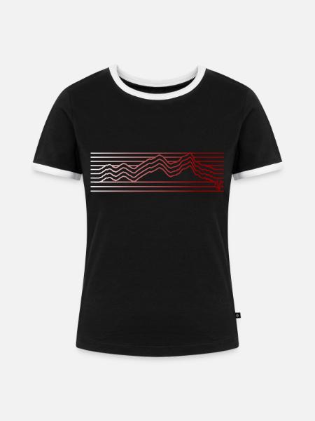 simple mountains - Frauen Kontrast-T-Shirt - Schwarz/Weiß