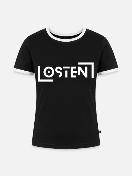 Osten - Frauen Kontrast-T-Shirt - Schwarz/Weiß