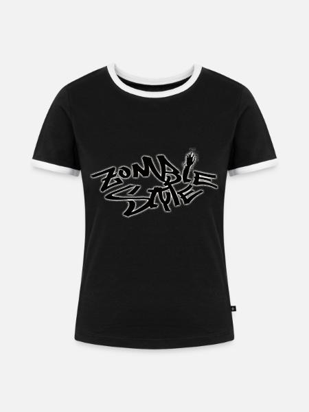 Zombie Style - Frauen Kontrast-T-Shirt - Schwarz/Weiß