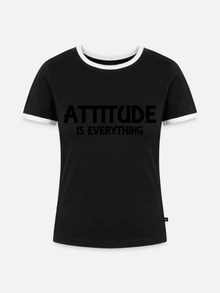 Attitude is everything - Frauen Kontrast-T-Shirt - Schwarz/Weiß