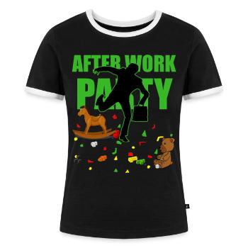 Werdende Eltern - Frauen Kontrast-T-Shirt - Schwarz/Weiß - Vorne - Selfina (174cm)