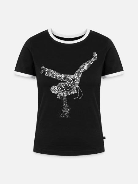 Capoeira Breakdance Breakdancer - Frauen Kontrast-T-Shirt - Schwarz/Weiß