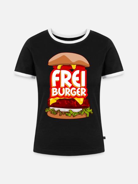 Freiburg Burger Freiburger - Frauen Kontrast-T-Shirt - Schwarz/Weiß
