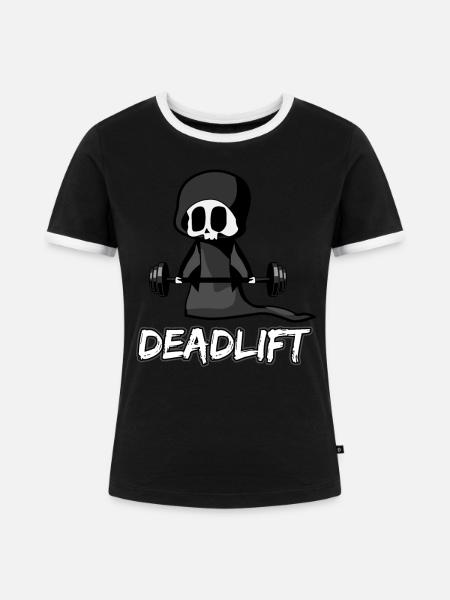 Sensenmann Deadlift Grim Reaper - Frauen Kontrast-T-Shirt - Schwarz/Weiß