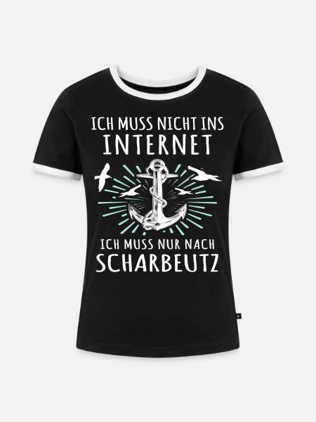 Scharbeutz Ostsee Scharbeutzer - Frauen Kontrast-T-Shirt - Schwarz/Weiß