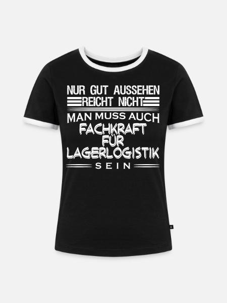 Lagerist Lagerarbeiter Staplerfahrer - Frauen Kontrast-T-Shirt - Schwarz/Weiß