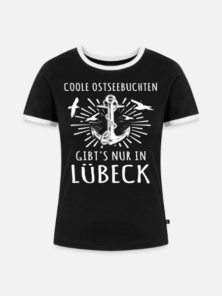 Lübeck Luebeck - Frauen Kontrast-T-Shirt - Schwarz/Weiß