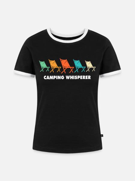 Camping Campingplatz Campen - Frauen Kontrast-T-Shirt - Schwarz/Weiß