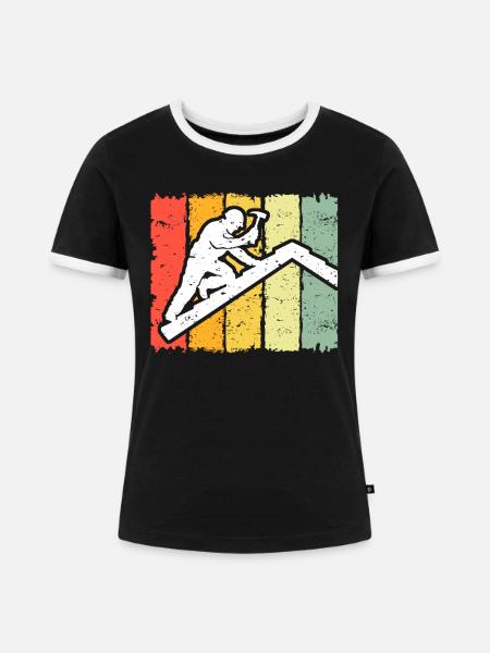 Dachdecker Motiv Dachdecken - Frauen Kontrast-T-Shirt - Schwarz/Weiß