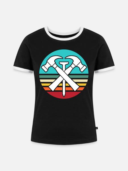Dachdecker Motiv Dachdecken - Frauen Kontrast-T-Shirt - Schwarz/Weiß