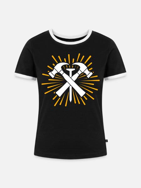 Dachdecker Dachdecken Dachdeckermeister - Frauen Kontrast-T-Shirt - Schwarz/Weiß