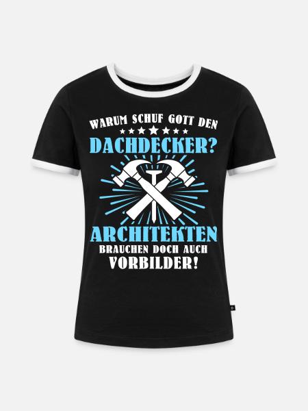 Dachdecker Beruf Dachdecken - Frauen Kontrast-T-Shirt - Schwarz/Weiß