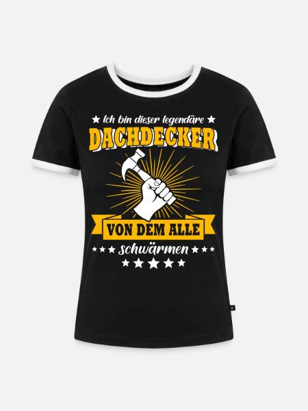 Dachdecker Handwerker Dachdecken - Frauen Kontrast-T-Shirt - Schwarz/Weiß