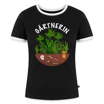 Gärtnerin Pflanzen - Frauen Kontrast-T-Shirt - Schwarz/Weiß - Vorne - Selfina (174cm)