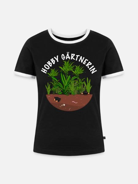 Hobby Gärtnerin - Frauen Kontrast-T-Shirt - Schwarz/Weiß