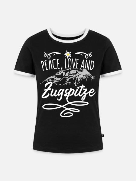 Zugspitze - Frauen Kontrast-T-Shirt - Schwarz/Weiß