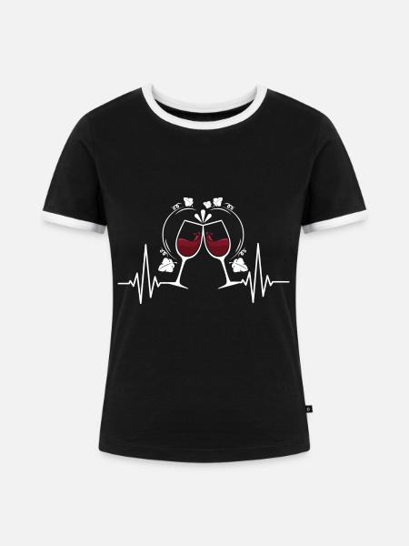 Winzer Weinbauer - Frauen Kontrast-T-Shirt - Schwarz/Weiß