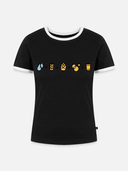 Bier Formel - Frauen Kontrast-T-Shirt - Schwarz/Weiß