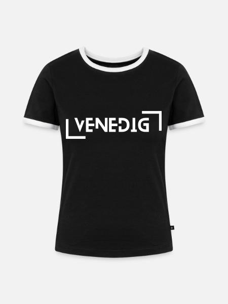 Venedig Venezia - Frauen Kontrast-T-Shirt - Schwarz/Weiß