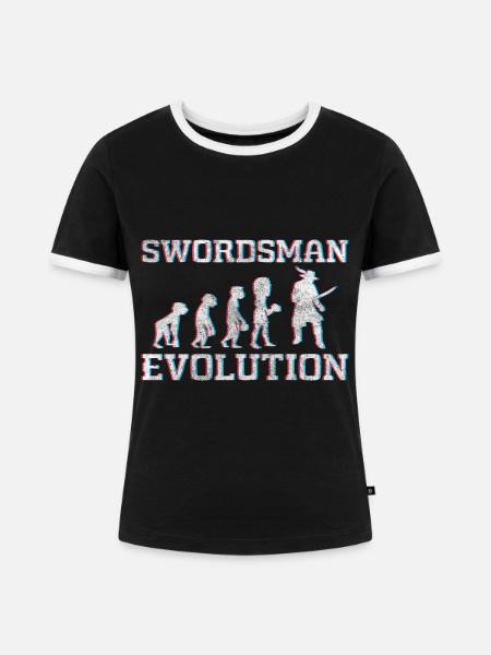 Schwert Axt Japan Gewinn - Frauen Kontrast-T-Shirt - Schwarz/Weiß