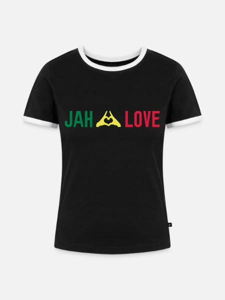 Reggae Farbe - Frauen Kontrast-T-Shirt - Schwarz/Weiß