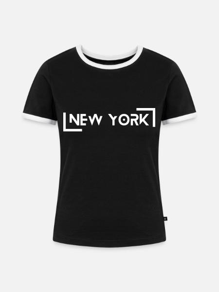 New York - Frauen Kontrast-T-Shirt - Schwarz/Weiß