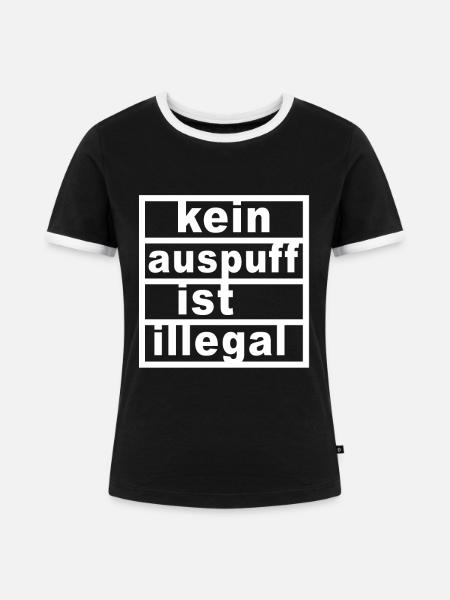Moped Design für einen Mopedfahrer - Frauen Kontrast-T-Shirt - Schwarz/Weiß