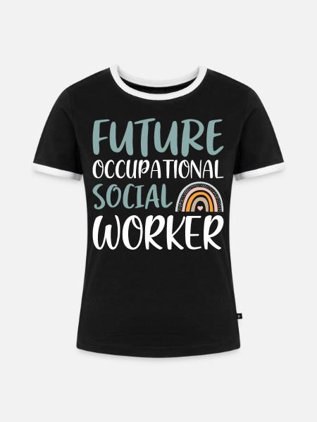 Future Occupational Social Worker - Frauen Kontrast-T-Shirt - Schwarz/Weiß