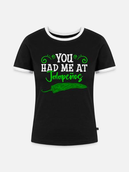 Jalapeno - Frauen Kontrast-T-Shirt - Schwarz/Weiß
