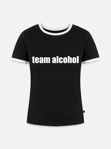 team alcohol - Frauen Kontrast-T-Shirt - Schwarz/Weiß