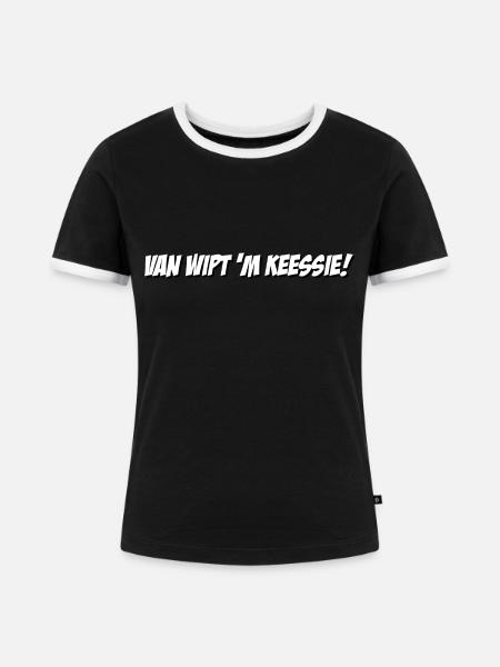 Van wipt ́m Keessie! - Frauen Kontrast-T-Shirt - Schwarz/Weiß