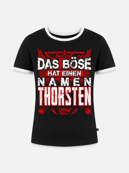 THORSTEN - Name - Frauen Kontrast-T-Shirt - Schwarz/Weiß