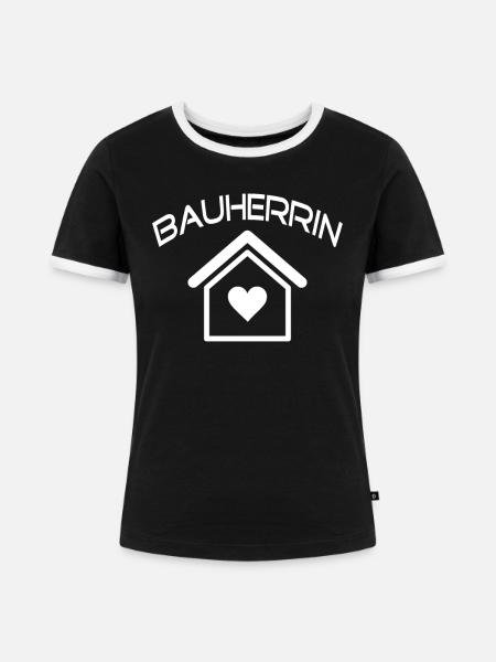 Bauherrin - Frauen Kontrast-T-Shirt - Schwarz/Weiß
